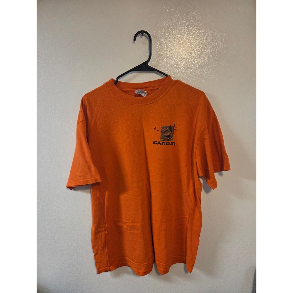 Yazbek Cancun Mexico Souvenir T-Shirt Orange Heavy Weight Graphic Tee Mens XL